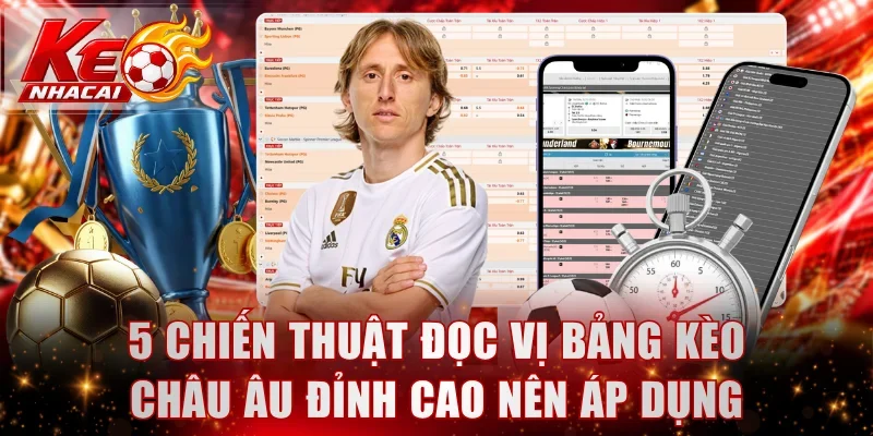5 chiến thuật đọc vị bảng kèo châu Âu đỉnh cao nên áp dụng