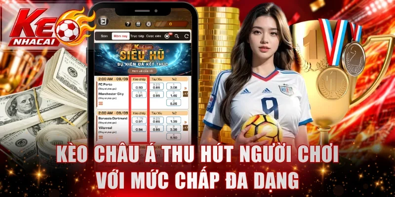 Kèo Châu Á thu hút người chơi với mức chấp đa dạng